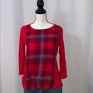 Lucky Brand- Red Plaid Split Back